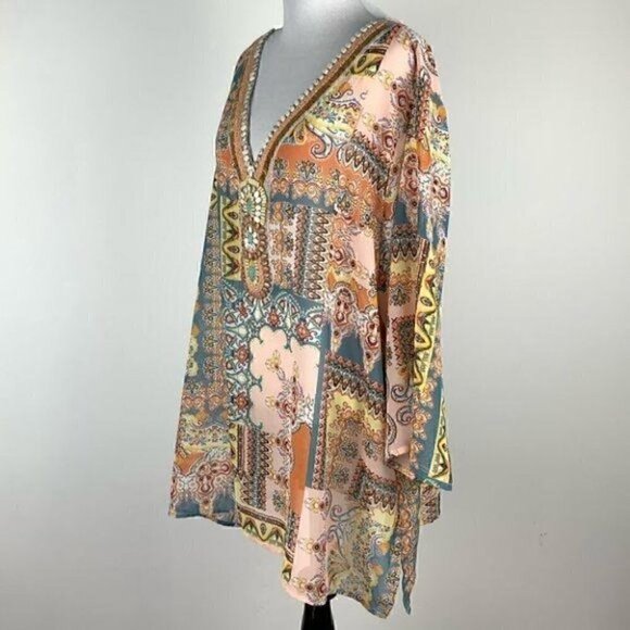 New Melissa page top sz 2X geometric tunic beach - Picture 8 of 10